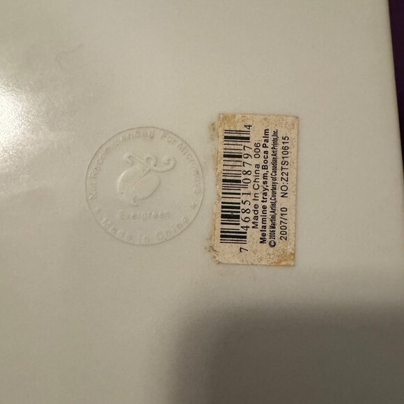 Vintage Tropical Palm Tree Green Beige Decorative Melamine Trinket Tray Set of 3 - Picture 4 of 16